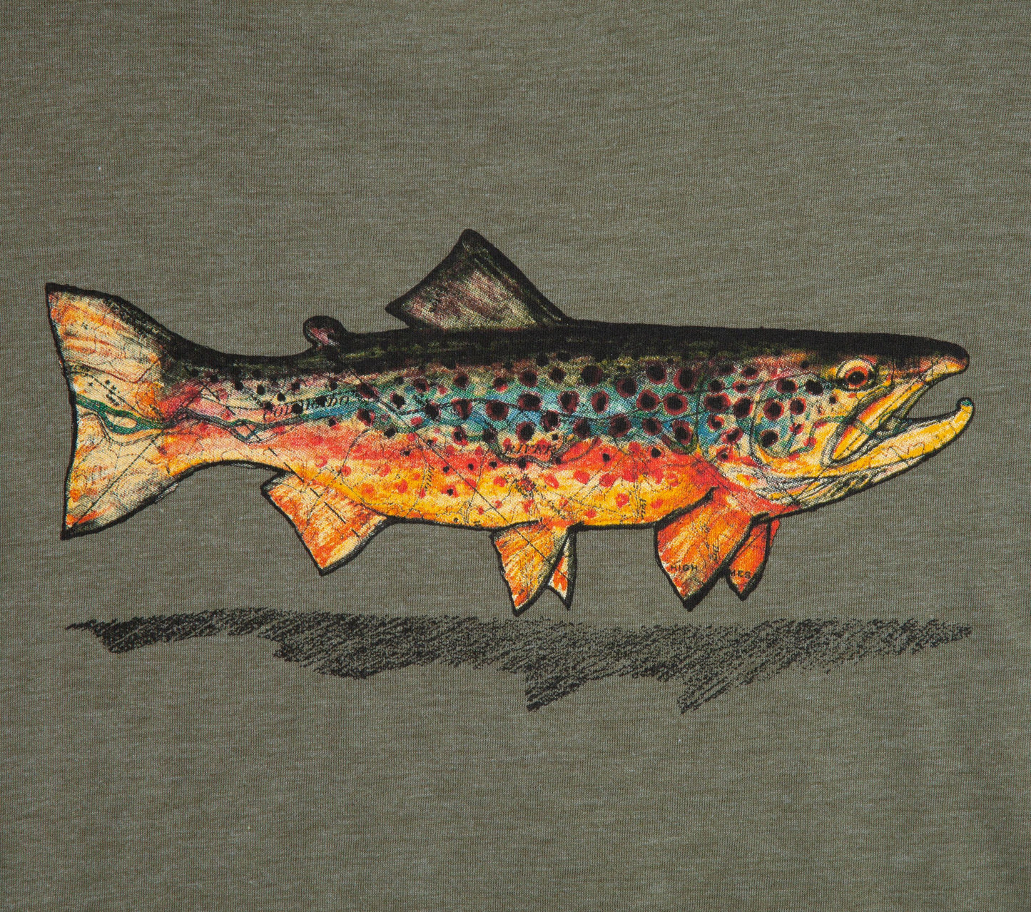 Olive | Olive Brown Trout Print